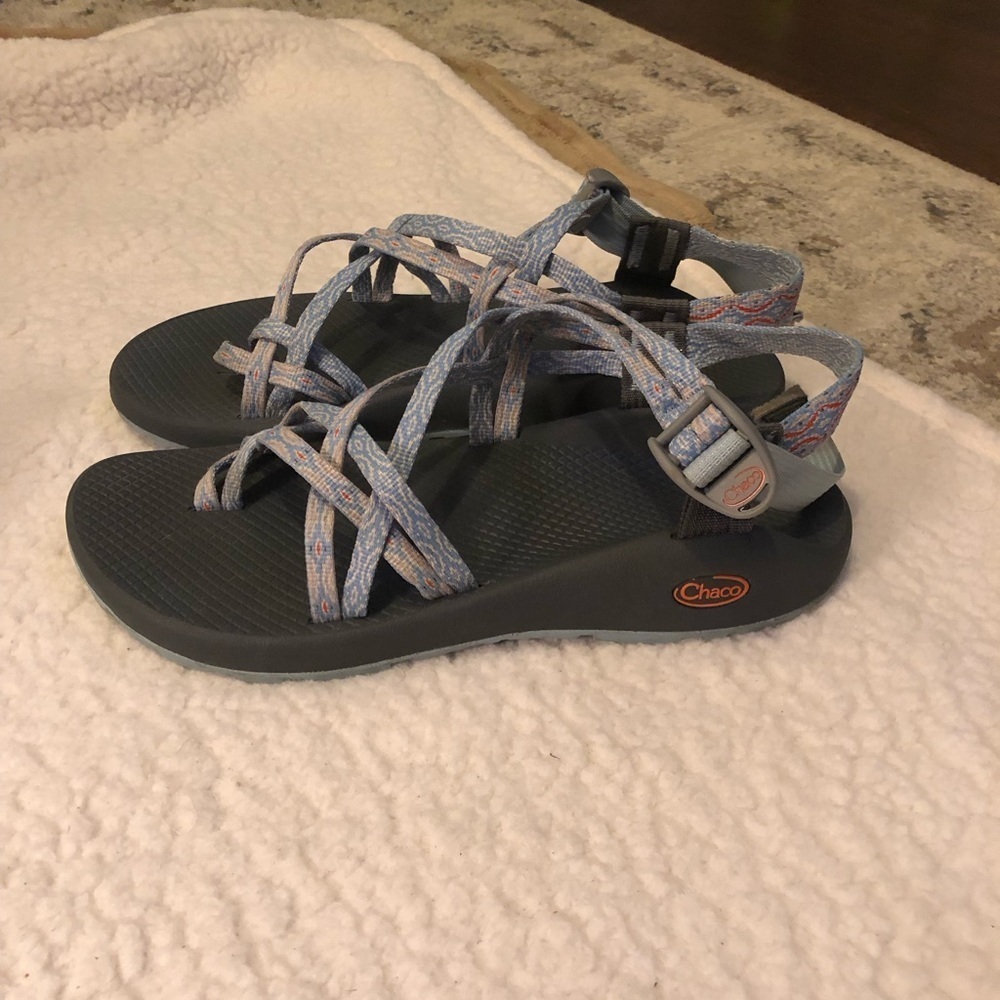 Womens CHACO ZX2 Classic Lt Blue/ Gray Strappy Waterproof Sport Sandal Size 10 - Picture 5 of 11